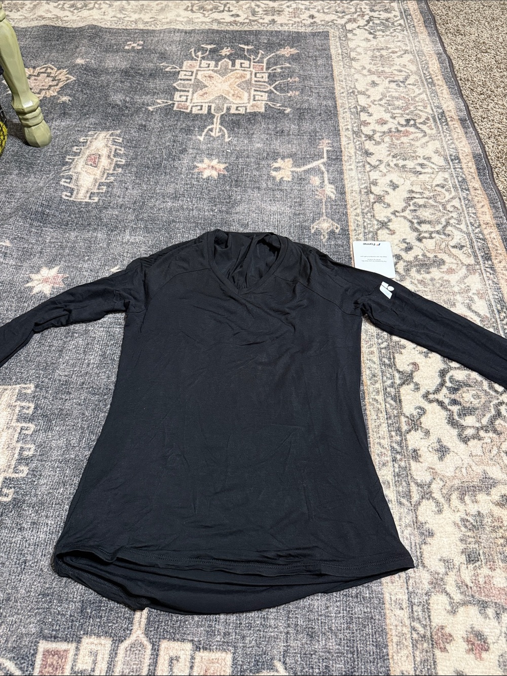 Women’s Black Long-Sleeve V-Neck Performance Tee